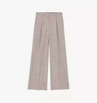 Широкие тканые брюки средней посадки со швом Pintuck-Seam Maje, мультиколор
