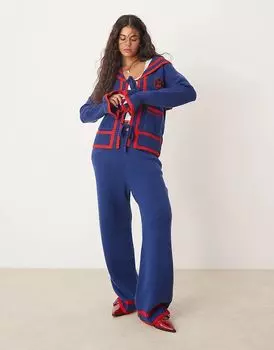 Широкие трикотажные брюки цвета неоновой розы (часть комплекта) Neon Rose