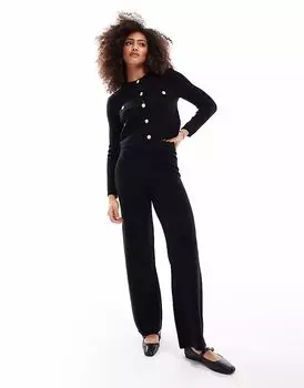Широкие трикотажные брюки Vero Moda черного цвета