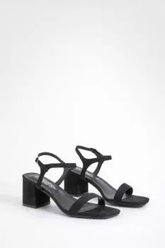 Широкие туфли на низком блоке из 2 частей на каблуке boohoo, черный