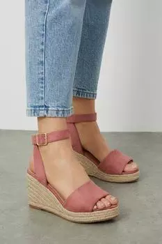 Широкие туфли на танкетке Rebekah с открытым носком Dorothy Perkins, розовый