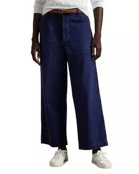 Широкие укороченные брюки Lauren Ralph Lauren, синий