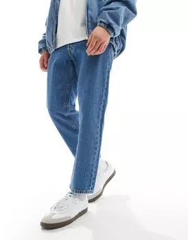 Широкие укороченные джинсы темно-синего цвета Jack & Jones Mark
