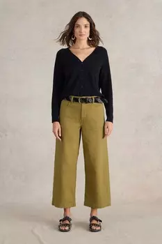 Широкие укороченные джинсы Tia White Stuff, зеленый