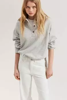 Широкие ультра высокие джинсы H&M, белый