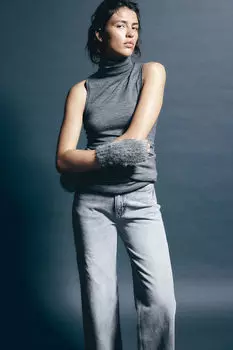 Широкие ультравысокие джинсы H&M, серый