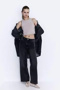 Широкие ультравысокие джинсы H&M, серый