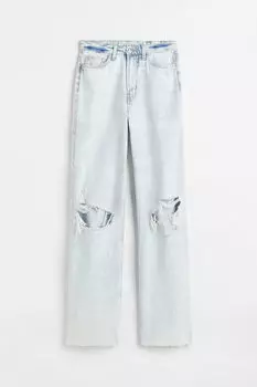 Широкие ультравысокие джинсы H&M, синий