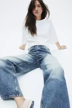 Широкие ультравысокие джинсы H&M, синий