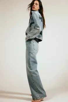 Широкие ультравысокие джинсы H&M, синий