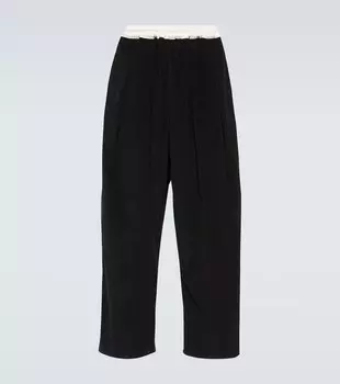 Широкие вельветовые брюки со складками Maison Margiela, черный