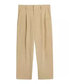 Широкие вельветовые брюки со складками Soulland, бежевый