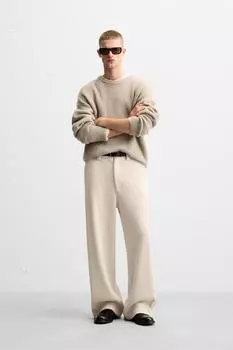 Широкие вельветовые брюки ZARA, экрю