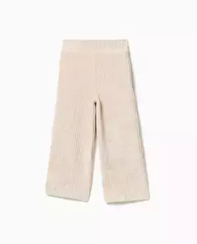 Широкие велюровые брюки Sfera, бежевый