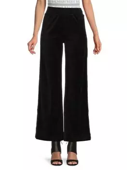 Широкие велюровые брюки Year Of Ours, черный