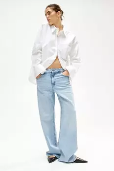 Широкие высокие джинсы H&M, синий