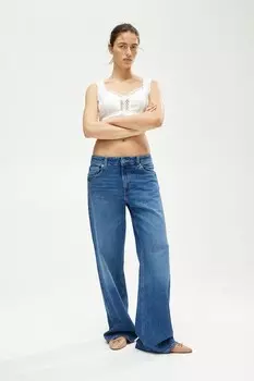Широкие высокие джинсы H&M, синий