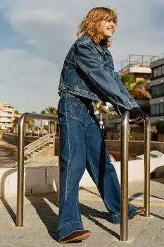 Широкие высокие джинсы H&M, синий