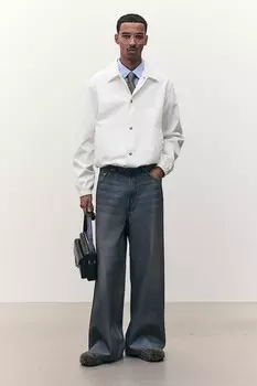 Широкие высокие джинсы H&M, синий