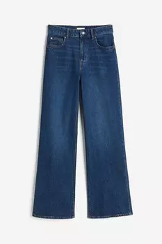 Широкие высокие джинсы H&M, темно-синий