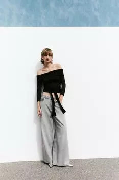 Широкие заниженные джинсы baggy H&M, серый