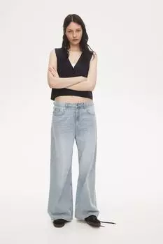 Широкие заниженные джинсы baggy H&M, синий
