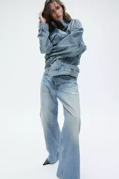 Широкие заниженные джинсы baggy H&M, синий