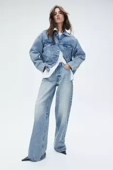 Широкие заниженные джинсы Baggy H&M, синий