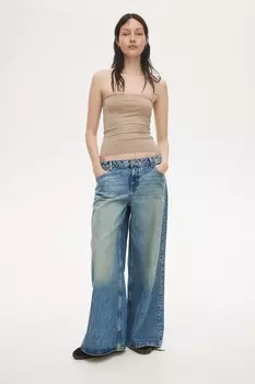Широкие заниженные джинсы Baggy H&M, синий