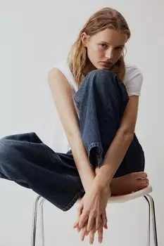 Широкие заниженные джинсы baggy H&M, синий