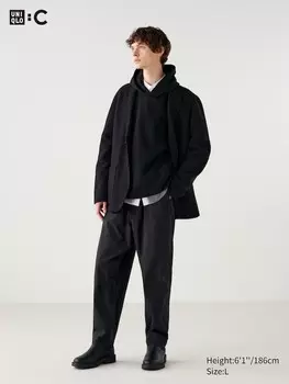 Широкие зауженные брюки Uniqlo, черный