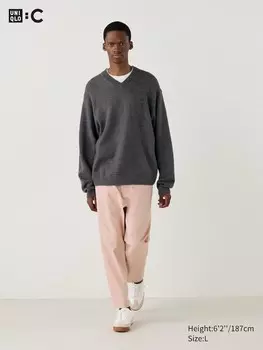 Широкие зауженные брюки Uniqlo, розовый