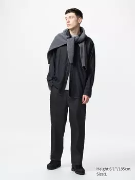 Широкие зауженные к низу джинсы Uniqlo, цвет 09 черный
