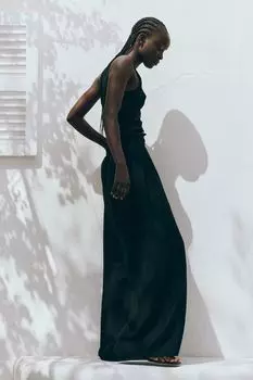 Широкие жатые брюки H&M, черный