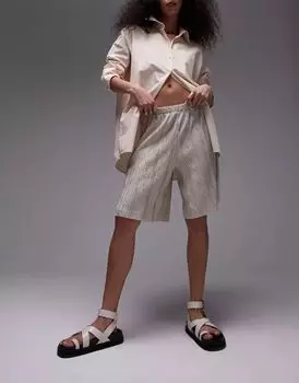 Широкие жатые шорты со складками Topshop