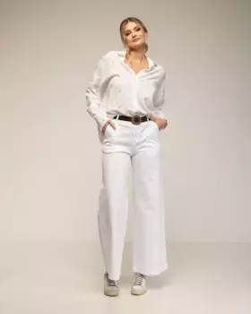 Широкие женские брюки-клеш с карманами Tantra, белый