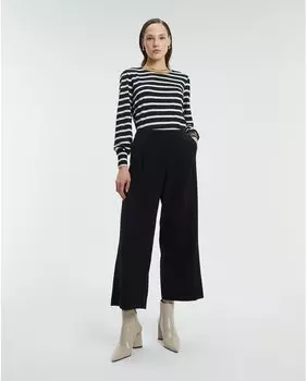 Широкие женские брюки-кюлоты на резинке на талии Andam, черный