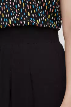 Широкие женские брюки с эластичной талией October, черный