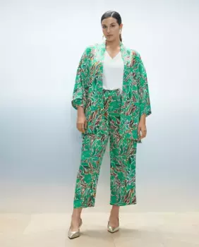 Широкие женские брюки с принтом Couchel, светло-зеленый