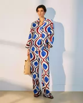 Широкие женские брюки с принтом Woman El Corte Ingls, синий