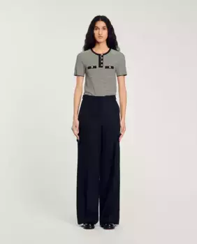 Широкие женские брюки Sandro, черный