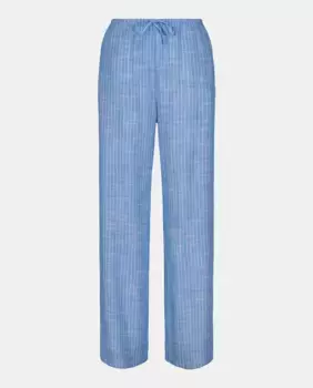 Широкие женские брюки со льном Easy Wear, синий