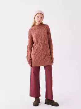 Широкие женские джинсовые брюки LCW Jeans, светло-бордовый