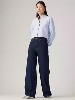 Широкие женские джинсы с рельефной клеткой Levi's, цвет Shaded View - Dark Wash