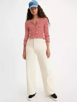 Широкие женские джинсы с рельефной клеткой Levi's, белый