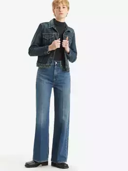 Широкие женские джинсы с рельефной клеткой Levi's, цвет Polar Permiter - Dark Wash
