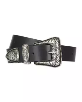 Широкий черный кожаный ремень унисекс The Kooples