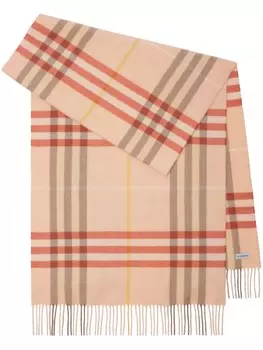 Широкий клетчатый шарф Burberry, розовый