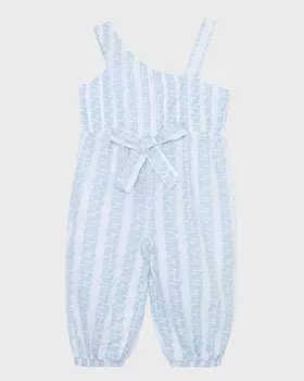 Широкий комбинезон на одно плечо с полосатым принтом для девочки, размер 12–24 мес. Habitual