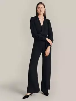 Широкий комбинезон Olivia Ghost, черный